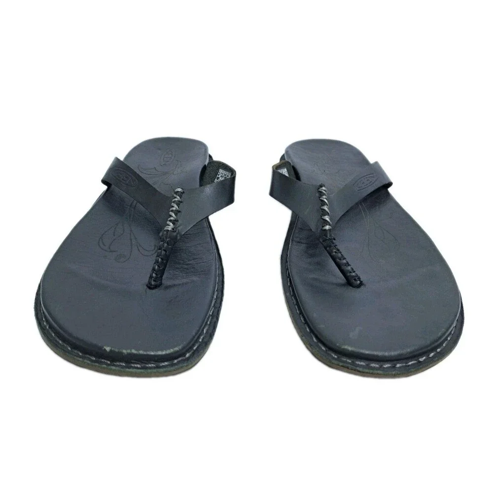 Keen Black Leather Sandals Womens Size 7.5 Beach Pool Flip Flops 1010283